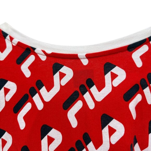 FILA Tennis Top Plus Size 3X Logo Tee Short Sleeve Red Logo Crop Womens NWT - Picture 3 of 10